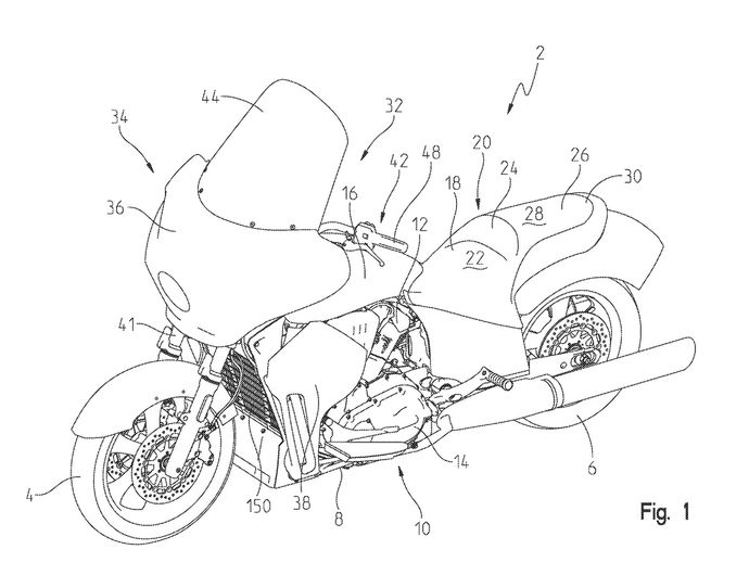 Indian Motorcycle liquid cooled tourer patents